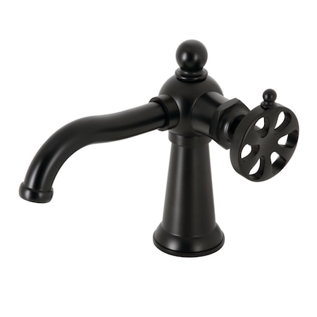 Kingston Brass KS3540RX Single-Handle Bathroom Faucet with Push Pop-Up, Matte Black KS3540RX